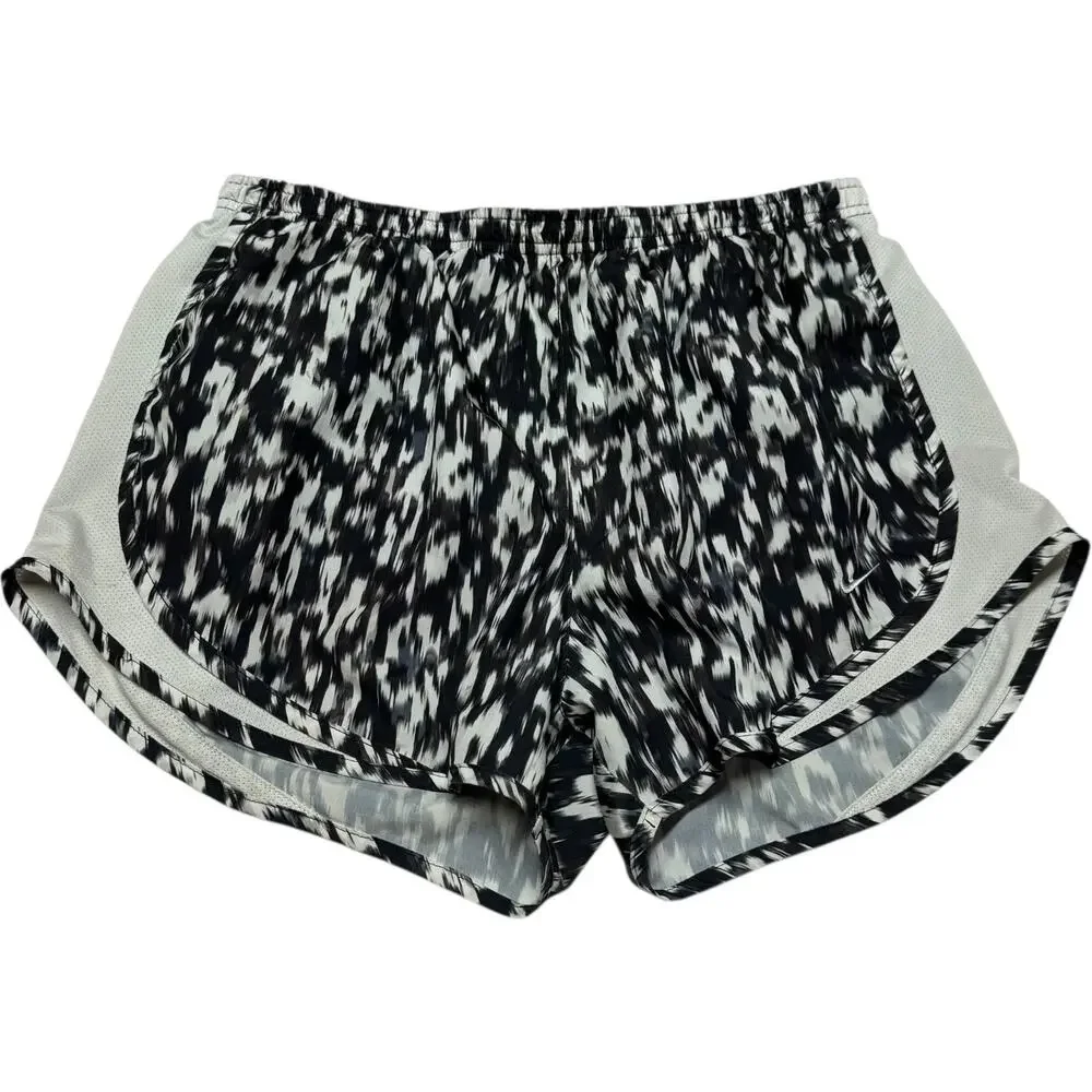 Nike Dri-Fit Lined Running Shorts Black White Gray Large